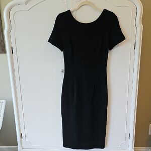 Boden Black Sheath Midi Dress Crew Neck